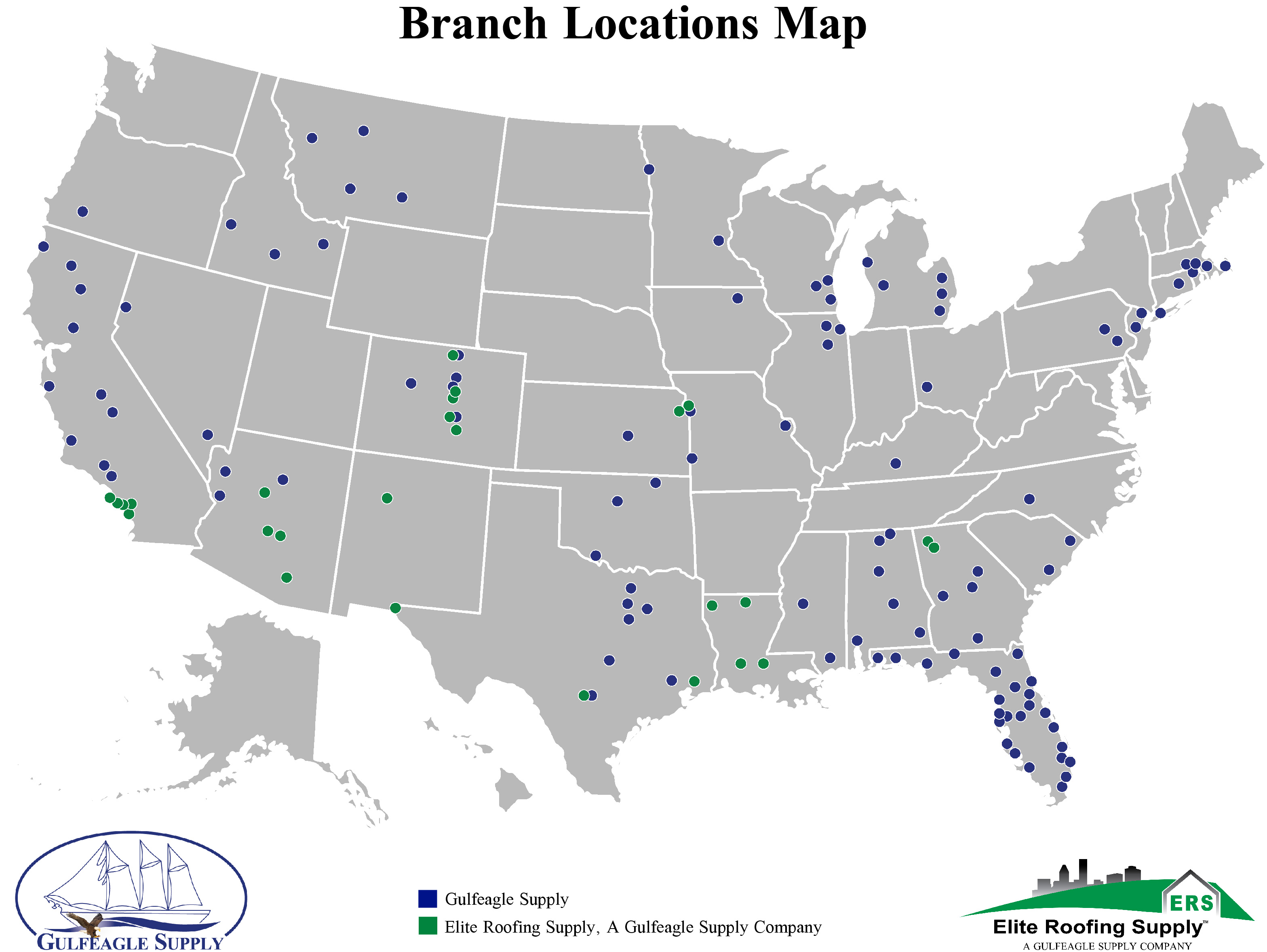 Elite Roofing Supply Branch Info Map tmb
